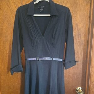 Black Long Sleeve Dress with Belt